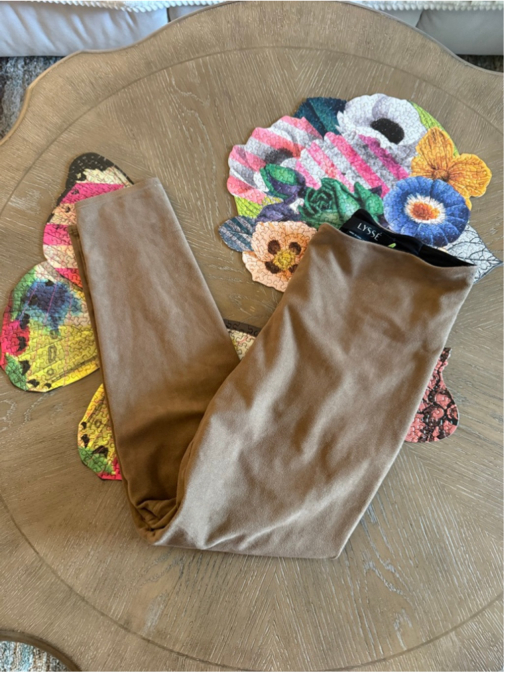 Women's Lysse Brown Leggings S with Black Waistband